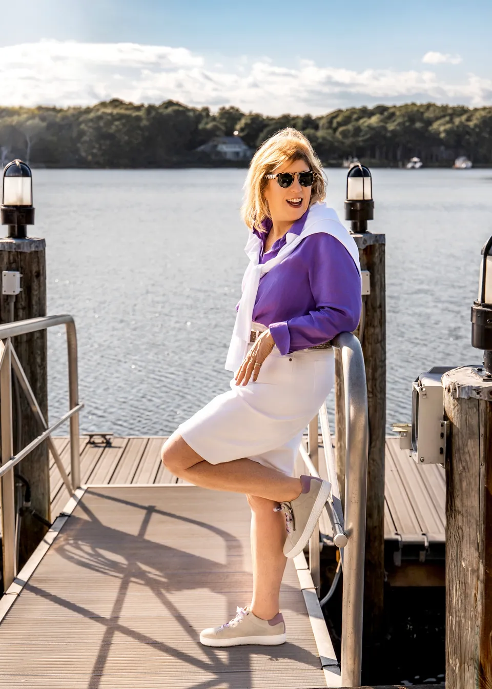 Heidi Berenson smiling on a dock by the water